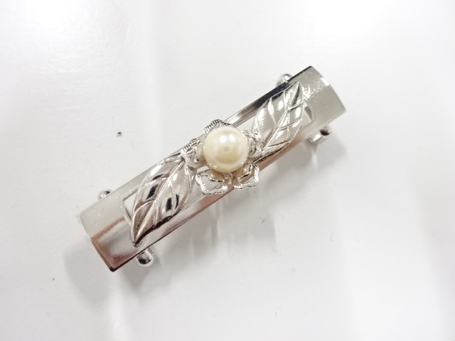 アンティーク　パール　帯留め